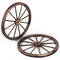 Brown Chinese Fir Decorative Wheel Steel Rim 30 Inch Retro Rustic Home Decor